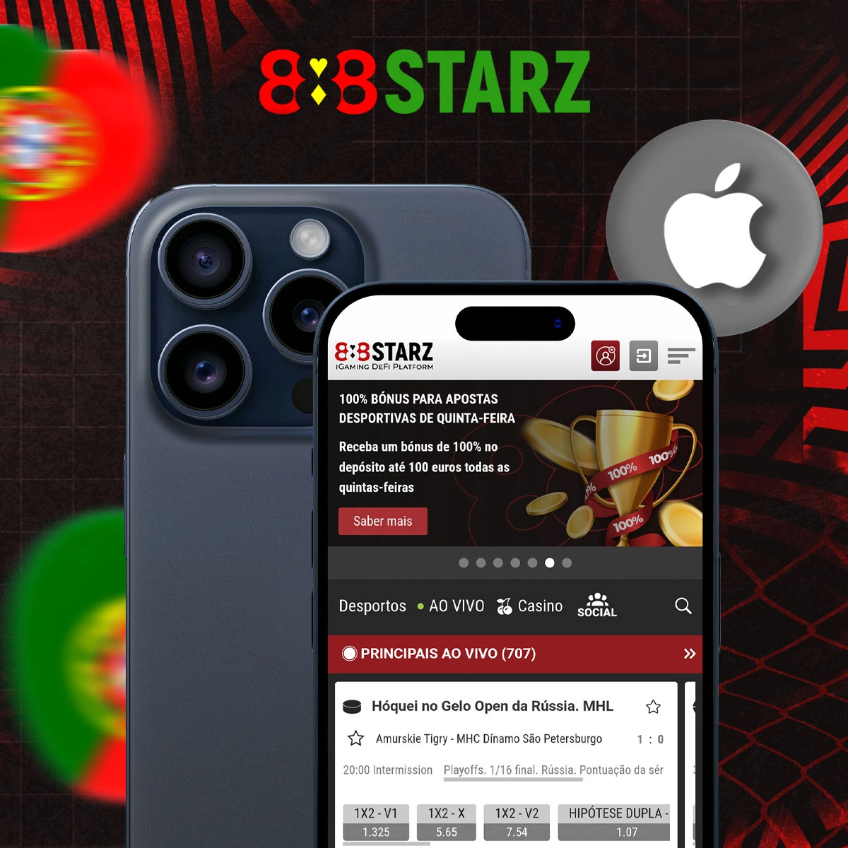 Como é que instalo a aplicação móvel 888Starz no iOS?