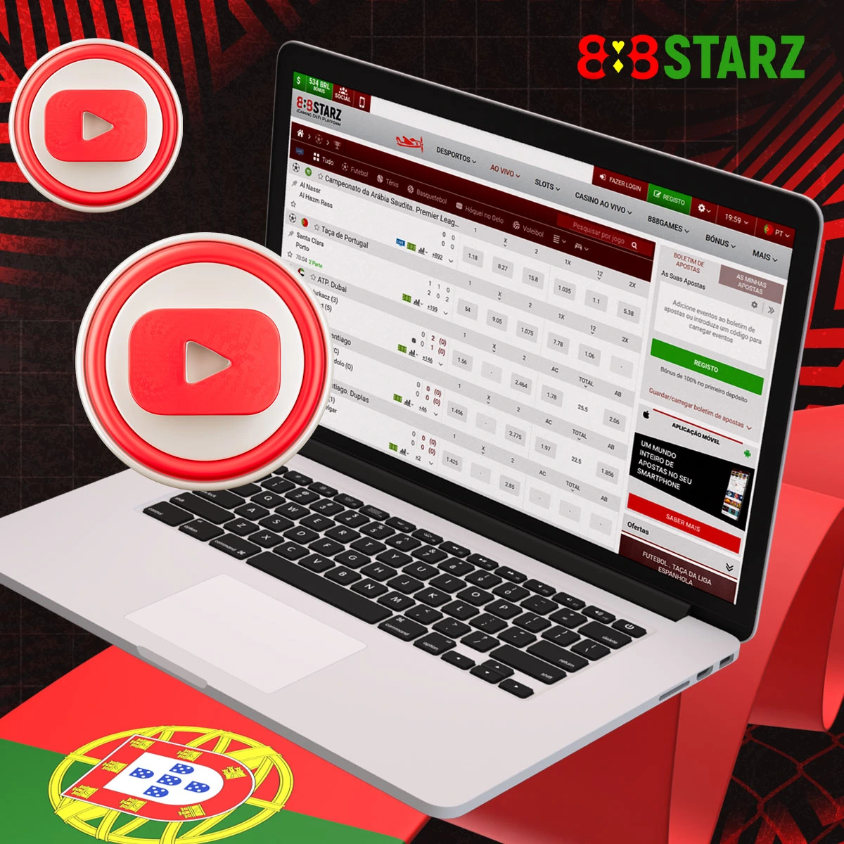 Informações sobre as transmissões online no sítio Web do 888Starz