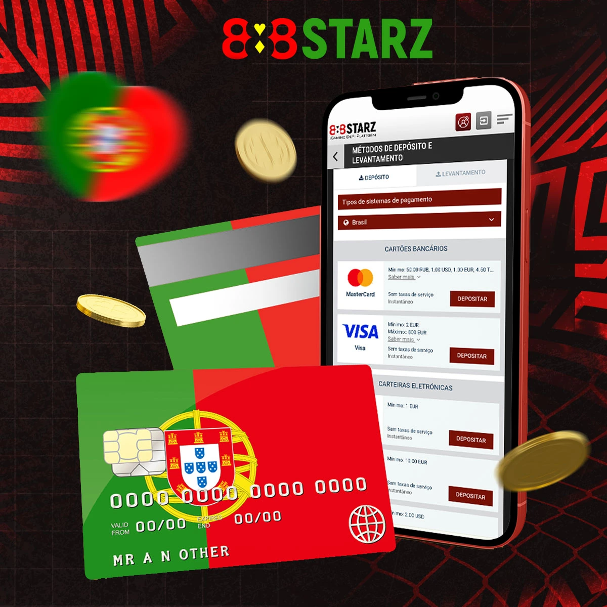 Como é que faço um depósito na plataforma 888Starz?