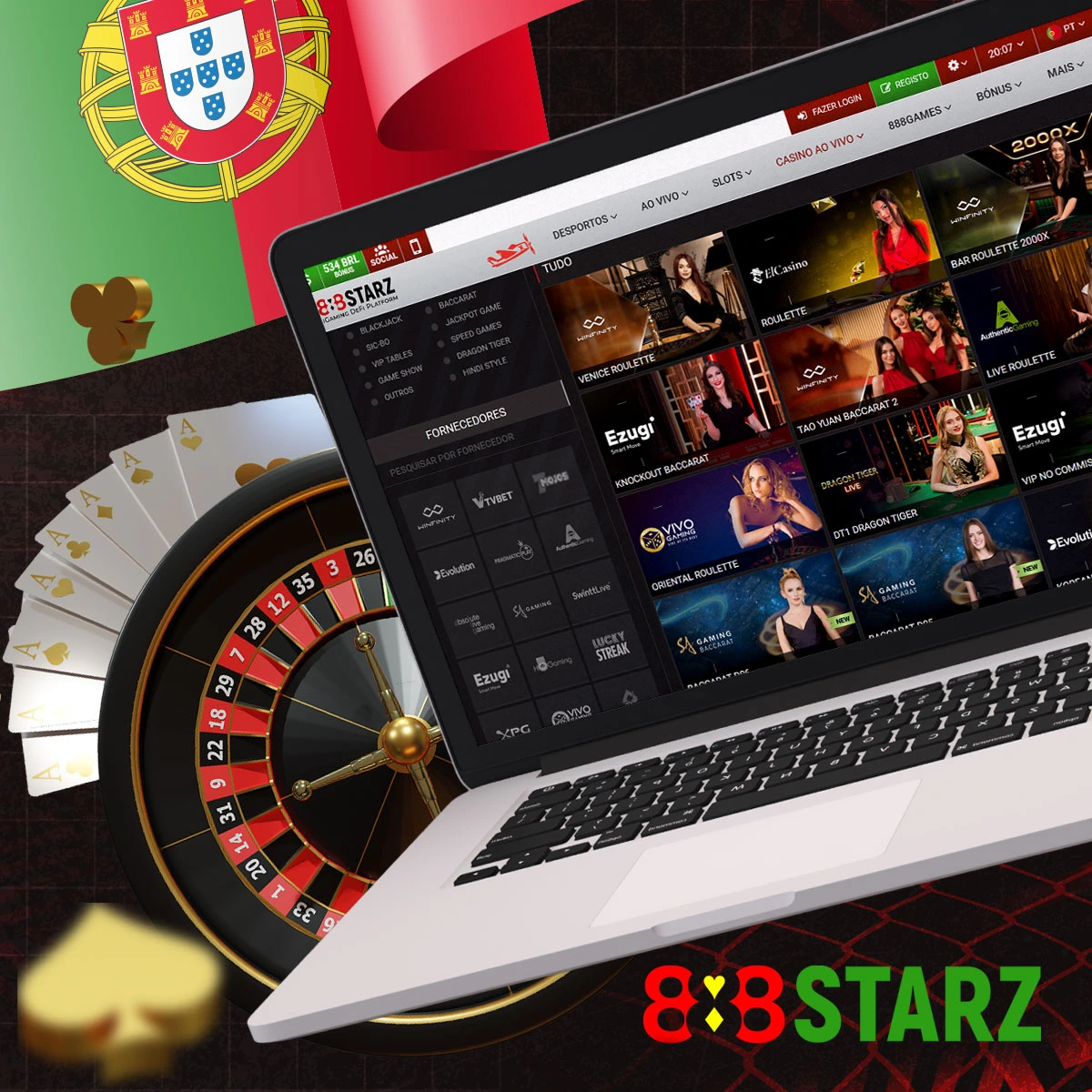 Como funciona o casino ao vivo na plataforma 888Starz?