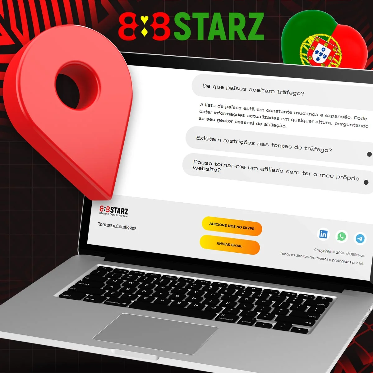 Em que regiões opera o programa de afiliados do 888Starz?