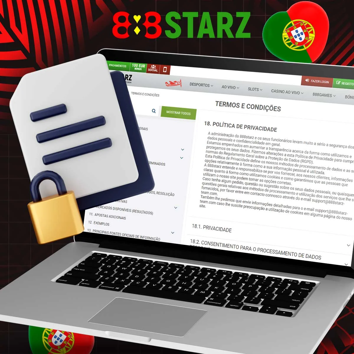 Como é que a política de privacidade funciona na plataforma 888Starz?