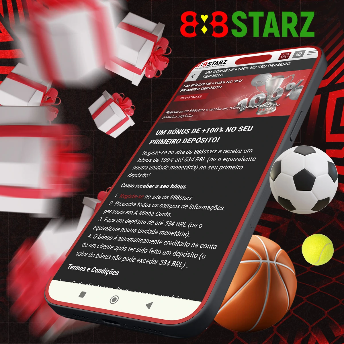 Que termos de bónus de desporto oferece o 888Starz?
