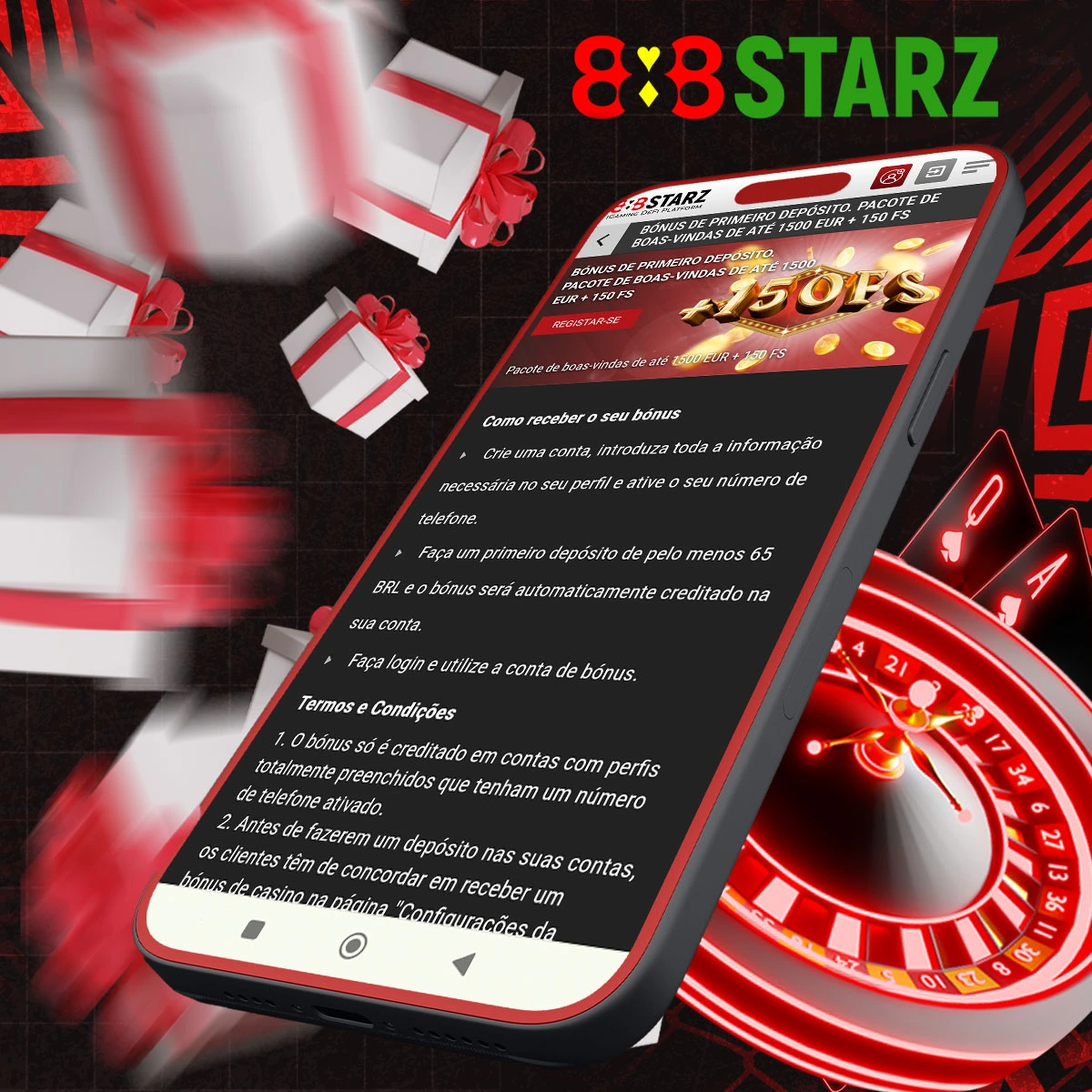 Quais são os termos e condições do bónus de casino oferecido pelo 888Starz?
